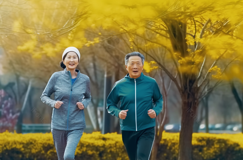 老年夫妇在户外慢跑,高清,摄影图,摄影图片,图片大全,摄影图免费下载